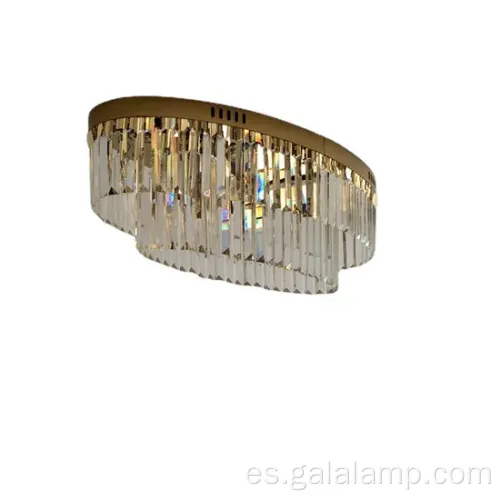 Lámpara de cristal de techo ovalado para sala de estar